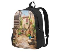 DCEHGEW Zaino da viaggio per computer portatile con stampa di cervi, zaino leggero per la scuola per escursioni e uso casual, Via Italiana, One Size, Zaino da viaggio