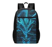 DCEHGEW Zaino da viaggio per computer portatile con stampa di delfini, leggero, per la scuola, casual, per escursioni, Drago Blu e Ragazza, One Size, Zaino da viaggio