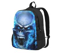 DCEHGEW Zaino da viaggio per computer portatile con stampa di una bella farfalla luminosa, zaino leggero per escursioni e uso casual, Stampa 3D Teschio Blu, One Size, Zaino da viaggio