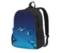 DCEHGEW Zaino da viaggio per computer portatile con stampa di una bella farfalla luminosa, zaino leggero per escursioni e uso casual, Bella farfalla blu., One Size, Zaino da viaggio
