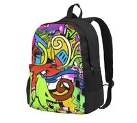 DCEHGEW Zaino da viaggio per computer portatile con stampa selvaggia di caccia, zaino leggero per la scuola per escursioni e uso casual, Disegno di graffiti, One Size, Zaino da viaggio
