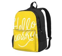 DCEHGEW Zaino da viaggio per computer portatile con stampa volpe dipinta a mano, zaino leggero per la scuola per escursioni e uso casual, Buon Ciao Sunshine, One Size, Zaino da viaggio