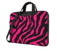 DCEHGEW Zebra, Tiger Leopard rosa stampato, borsa a tracolla per computer portatile, protezione a triplo strato, antiurto, per uomo e donna, Nero , 15.6 inch