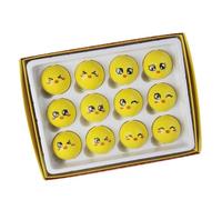 Dcfbkl 12Pcs Bella Emozione Viso Golfball Divertente Giallo Pratica Golfball Novità Golf Uomini Donne Golfers Emozione Permanente Viso Palline da Golf