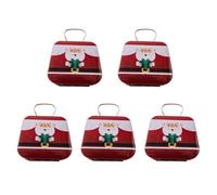 Dcfbkl 5Pcs Decorazioni di Natale Ferro Scatole di Caramelle Con Maniglia di Trasporto Dolci Storage Soluzione Palmare Caramelle Titolare Forniture Per