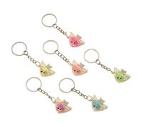 Dcfbkl 6 portachiavi a forma di pesce incandescente in resina con creatura marina, decorazione fatta a mano, ornamento per borsa e borsa portachiavi per i giovani