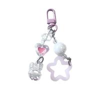 Dcfbkl Alla moda Acrilico Fiore Portachiavi Ciondolo Occhio Catching Perline Ciondolo Borsa Per Le Donne Alla Moda E Gli Studenti Portachiavi Alla Moda, Stella a cinque punte, Taglia unica