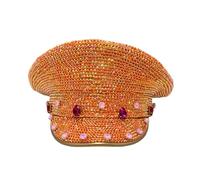 Dcfbkl Cappello da capitano con paillettes cappello da marinaio di cristallo per discoteca house cocktail party vacanze cristallo scintillante per attore comico discoteca party cappelli per adulti