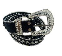 Dcfbkl Cintura in pelle occidentale tempestata di strass per uomo donna cinture in vita in cristallo vintage per abiti jeans cintura con strass cinture borchiate di cristallo per donne uomini per