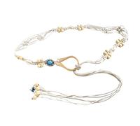 Dcfbkl Cintura intrecciata in vita con perline intrecciate vintage cravatta in vita per bande giocatore country ragazze cravatte cinture per abiti da donna, Beige, Taglia unica