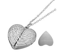 Dcfbkl Cuore Sublimazione Spazi Vuoti Ala d'Angelo Amore Cuore Collane Bloccabili Foto Stampabile Ciondolo Per Le Donne Croce Collane