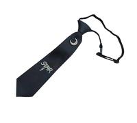 Dcfbkl Elegante cravatta nera pre-legata con ciondolo a forma di fiocchi di luna e nappe uniforme studentesca giapponese punk catena in metallo cravatta nera pre-legata, Luna, Taglia unica