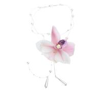 Dcfbkl Elegante Set di Gioielli Delle Donne Con Fiore Collana Pendente Neckchain Unico Catena Del Collo Per Gli Incontri Catena Di Modo Monili Della Catena Per