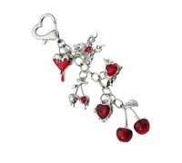 Dcfbkl Portachiavi a forma di cuore con fiocco anni 2000, con teschio, per feste di compleanno, accessori da collezione