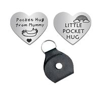 Dcfbkl Portachiavi a forma di cuore in acciaio inox con scritta "Little Pocket Hug From Mummy" (lingua italiana non garantita), F, Taglia unica