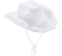 Dcfbkl Splendido cappello da cowboy a tesa larga cappello da cowgirl all-match per mardi gras rave, giocare vestire cowboy per donne uomini festa western con