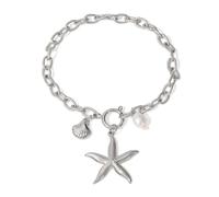 Dcfbkl Texture comoda dell'acciaio inossidabile dei monili del polso delle perle delicate del mare per la vacanza alla moda dei cercatori individualistici, Misura unica, come descritto