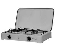 Fornello a Gas 2 Fuochi Accensione Manuale Cucina da Campeggio Fiamma Regolabile