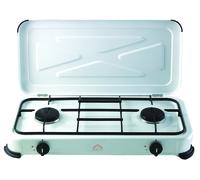 Fornello a Gas 2 Fuochi Accensione Manuale Cucina da Campeggio Fiamma Regolabile