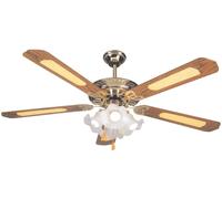 DCG ELTRONIC VECRD53L, VENTILATORE A SOFFITTO IN LEGNO, 4 LUCI, 230V, 50HZ