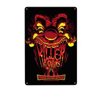 Dcgenrios Targa in metallo vintage con Killer Horror Klowns from Outer Space 20,3 x 30,5 cm, decorazione da parete per bar, casa, soggiorno, decorazione per la casa