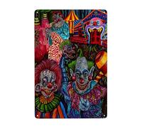 Dcgenrios Targa in metallo vintage con Killer Horror Klowns from Outer Space 20,3 x 30,5 cm, decorazione da parete per bar, casa, soggiorno, decorazione per la casa
