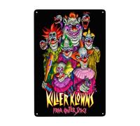 Dcgenrios Targa in metallo vintage Killer Klowns from Outer Space 20,3 x 30,5 cm, decorazione da parete per bar, casa, soggiorno, decorazione per la casa