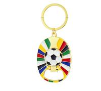 DCHENYUQH Ciondolo a forma di coppa del mondo di calcio 2026, portachiavi per cinque grandi leghe, regalo di supporto per fan, X-1451 - Coppa di calcio 2D, colore: Oro, X-1725 I Love Football (Gold)