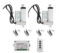 DCHOUSE 2 pezzi 12 V 50 mm Heavy Duty Hub attuatore lineare 150 kg max sollevamento motore senza fili kit telecomando con supporti di montaggio (1500 N 2 pollici)