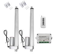 DCHOUSE 2 Pezzi DC 12V 1500N 300mm Corsa max Attuatori di Tecnica Lineare Azionamento Lineare, con Controller di Attuatore Lineare DC 12V Telecomando per Apriporta Elettrici (30 cm)