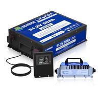 DCHOUSE - Batteria al litio da 48V, 50Ah, con Bluetooth 2C 100A BMS con caricatore da 18A, batteria monitor, spegnimento a bassa temperatura, alloggiamento in metallo, per carrello da golf