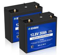 DCHOUSE Batteria Litio 12V 30Ah Mini 2PCS, Max.15000 Cicli e Con Protezione 30A BMS, Batteria LiFePo4 12V per Passeggino, Pannello Solare, Scooter Elettrici, UPS, Scooter Per Disabili