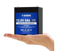 DCHOUSE Batteria Litio 12V 6Ah Mini, Max.15000 Cicli e Con Protezione BMS, Ricaricabile Batteria LiFePo4 12V Per UPS, Ecoscandaglio, Passeggino, Pannello Solare, Campeggio, Impianto Solare, Camper