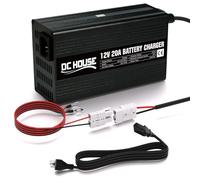 DCHOUSE Caricabatterie al litio da 12 V 20 A, connettore rapido e indicatore LED