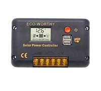 DCHOUSE - Controller di ricarica solare 20 A, con display di porta USB, 12 V/24 V
