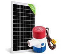 DCHOUSE Pompa di sentina elettrica da 1100 GPH, 12 V CC, pompa sommergibile, pompa per acqua di mare, con pannello solare da 120 W per laghetti, piscine, barche da pesca e roulotte Airstream