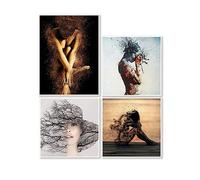 DCIDBEI 30 x 40/30 CM 4 Pezzi Diamond Painting Donna Rotta per Adulti, DIY Puzzle Diamante 5D Completo Astratto, Fatto a Mano Artigianato Cristallo Art per Decorazione Murale di Casa