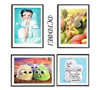 DCIDBEI 30x40/30CM 4 Pack Diamond Painting Fata di Farfalla, Kit Punto Croce Uccello, Fai Da Te Quadri con Perline Anime per Bambini, Cristallo Artigianato Decorazione Murale Con Strumenti