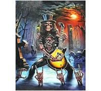DCIDBEI 40 x 50 cm 5D fai da te Ricamo di pittura a diamanti,Diamodn Painting quadrata cranio musicista, quadri con orrore gotico artigianato a mosaico per adulti