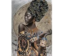 DCIDBEI 40 x 50 cm Diamond Painting Donna Elegante, DIY Pittura Diamante Quadrato Bambini, Mosaico Arte Tempo Libero Creativo Decorazione Ingresso/Camera da Letto Adulti -Donna Africana