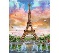 DCIDBEI 40 x 50 cm Kit Diamond Painting quadrato Square,Piazza Torre Eiffel pittura a diamante fai da te 5 d,Ricamo con Paesaggio,Edificio del Mondo artigianato a mosaico regali fatti a mano