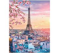 DCIDBEI 40 x 50 cm Skull Diamond Painting Quadrato, Ricamo Punto Croce Diamante Kit Completo citt脿 Paris Adulto 5D Puzzle Diamante Paesaggio,Regalo/Decorazione/Fatto a Mano,Torre Eiffel