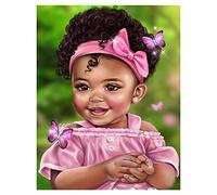 DCIDBEI (40x50) Te Diamond Painting Rotondo Immagini di quadri con diamanti Kit, Adulti Strass diamantini crystal art ricamo diamante punto croce kit, Bambino Africano Rosa