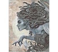 DCIDBEI 40x50CM 5D Diamond Painting Kit Medusa Statua Quadrato Square, Fai da Te Creazione Mosaici Regina Banshee, Mito Ricamo Pittura Cattivo Adulti, Diamond Art Casa/Decoro/Natale