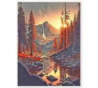 DCIDBEI 40x50CM Diamond Painting Cascata, Pittura Diamante 5D Completa Paesaggio Montagna, Quadri con Diamanti Quadrato Adulti, Decorazione per la Casa || Cristallo Artigianato Arte