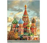 DCIDBEI 40x50CM DIY 5D Diamond Painting Quadrato,Architettura del Mondo Pittura Punto Croce Diamante Paesaggio Religione Adulti Bambini Regalo Compleanno Festa || Saint Basil's Cathedral