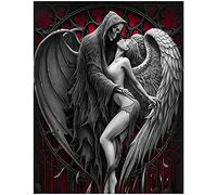 DCIDBEI 40x50CM Pittura Diamante 5D Square Quadrato,Diamond Painting Kit Ricamo Diamante Mosaico,Demone e Angelo Kit per Bambini e Adulti Puzzle Diamante,Teschio e Donna