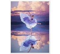 DCIDBEI 40x50CM Quadrato Diamond Painting Ballerino Classico, Quadri con Perline Donna Elegante Adulti, DIY Cristallo Arte Bambini, Decorazione Parete Interna Con Strumenti|| Fata tra le Nuvole