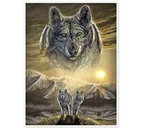 DCIDBEI 40x50CM Quadrato Diamond Painting kit Completo Paesaggio Animali, Puzzle Diamante Lupo Per Bambini, Kit Punto Croce Montagna Adulti Principiante, Decorazione Parete Casa Ufficio Soggiorno