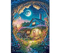 DCIDBEI 40x50CM Te Pittura Diamante Quadrato per Adulto, Diamond Painting Paesaggio Rurale, 5D Regalo Originale Decorazione della Parete dell'Ufficio || Casa con Giardino